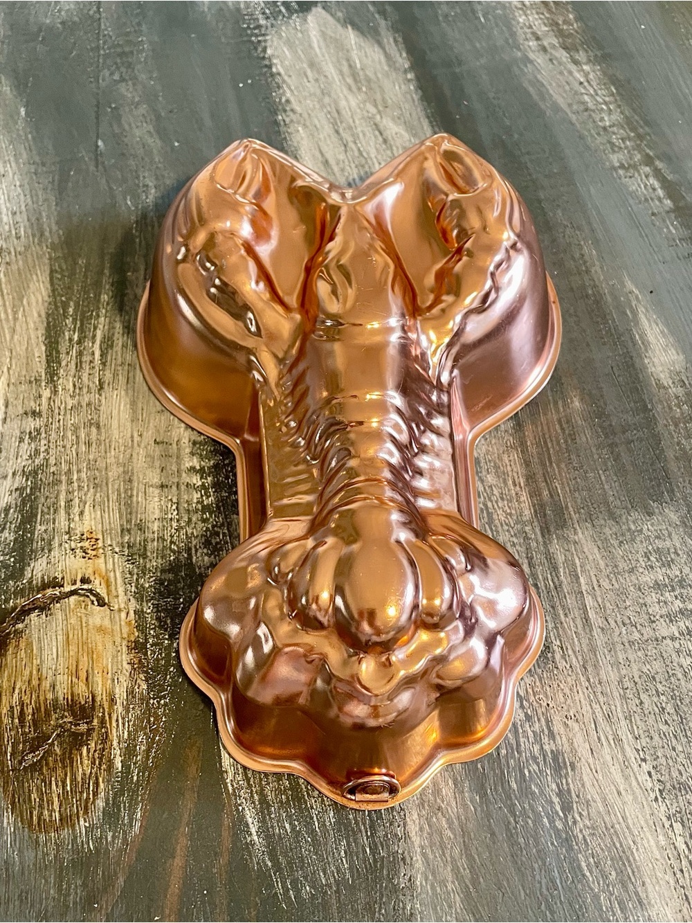 Vintage Copper Lobster Mold Wall Hanging Coastal Nautical Kitchen Decor 10”